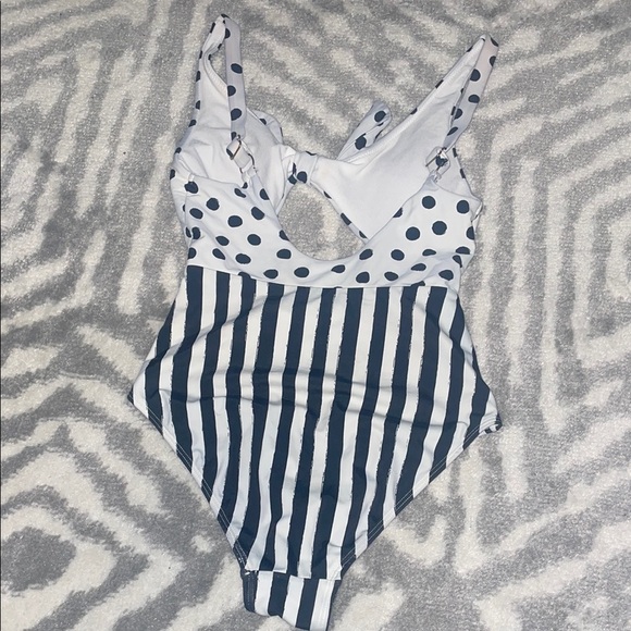 Polka Dot and Striped Swimsuit - Picture 2 of 3